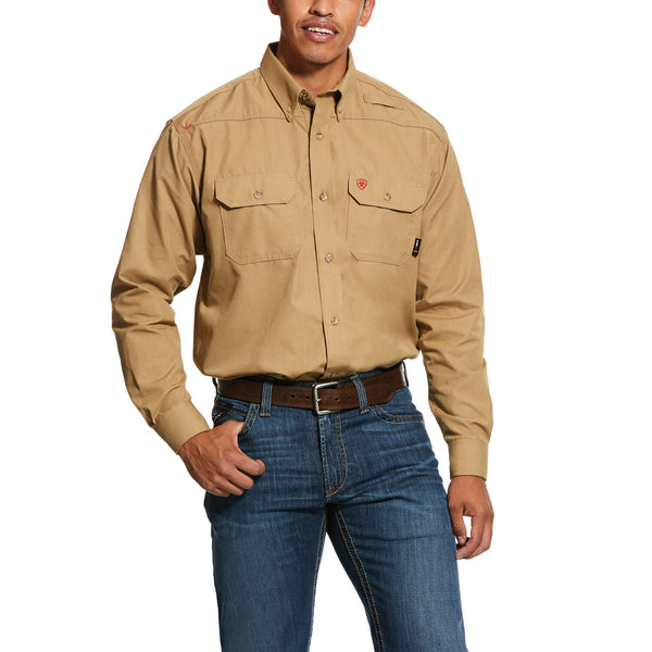 Ariat FR Men's Khaki Featherlight Work Shirt 10031015
